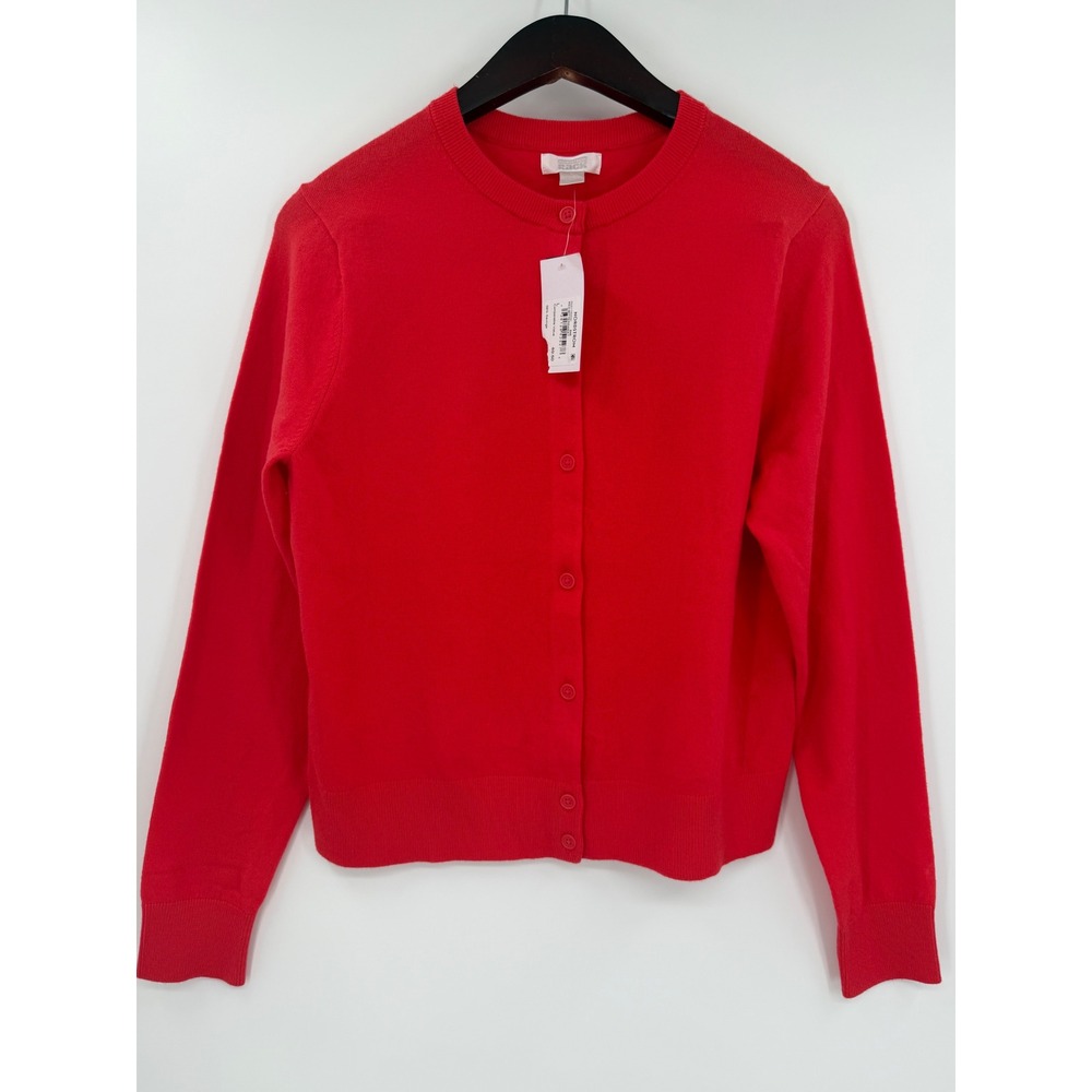 Nordstrom Rack Red Button Front Crew Neck Cardigan Sweater RK517805MI Large